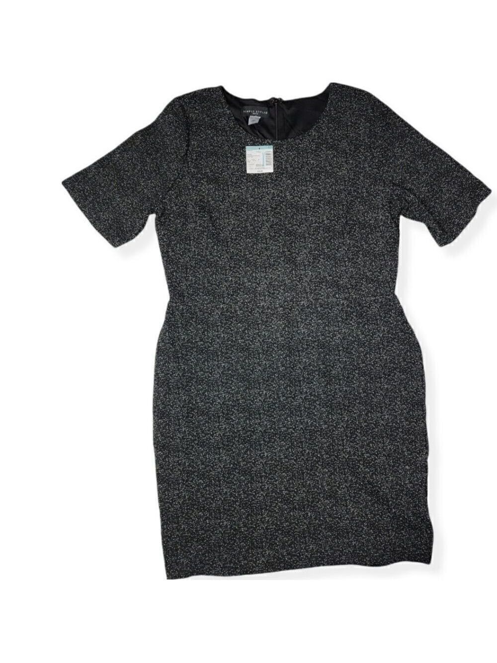 Simply Styled Jacquard Dress Black Large Petite NWT